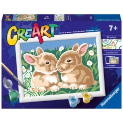 Ravensburger CreArt Schilderen op Nummer - Pluizige Konijntjes