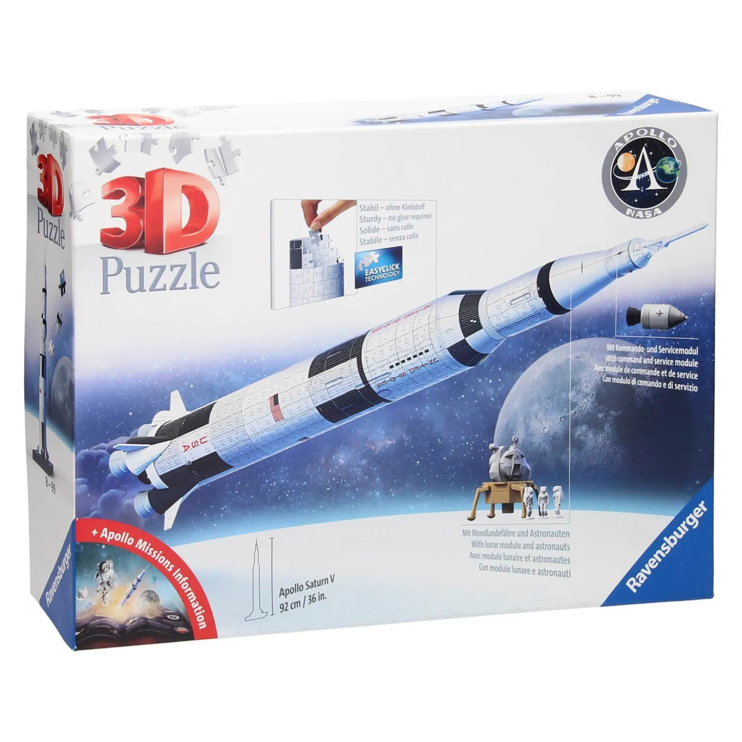Ravensburger 3D Puzzel Apollo Saturn V, 440st.