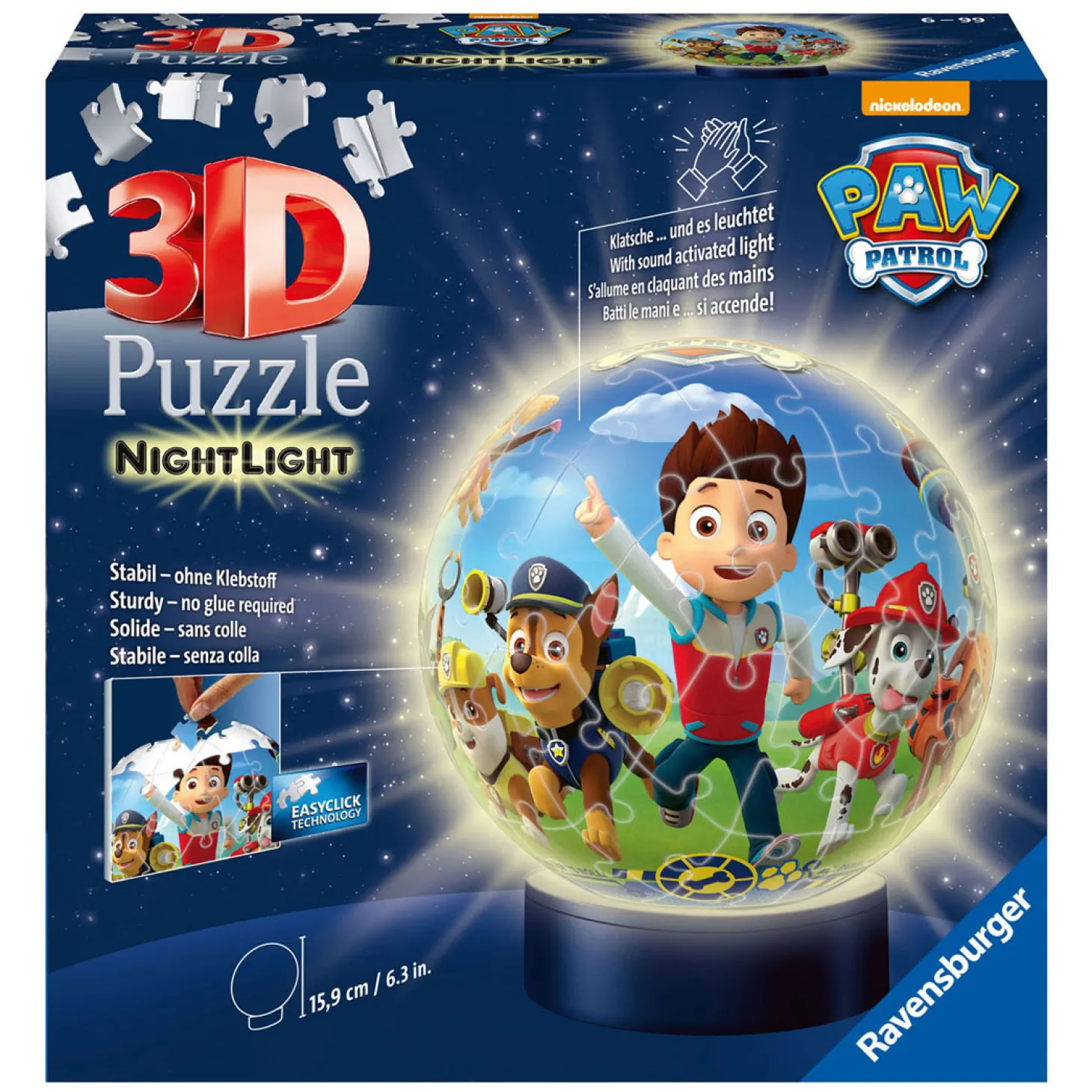 Ravensburger 3D Puzzel PAW Patrol Nachtlamp, 72st.