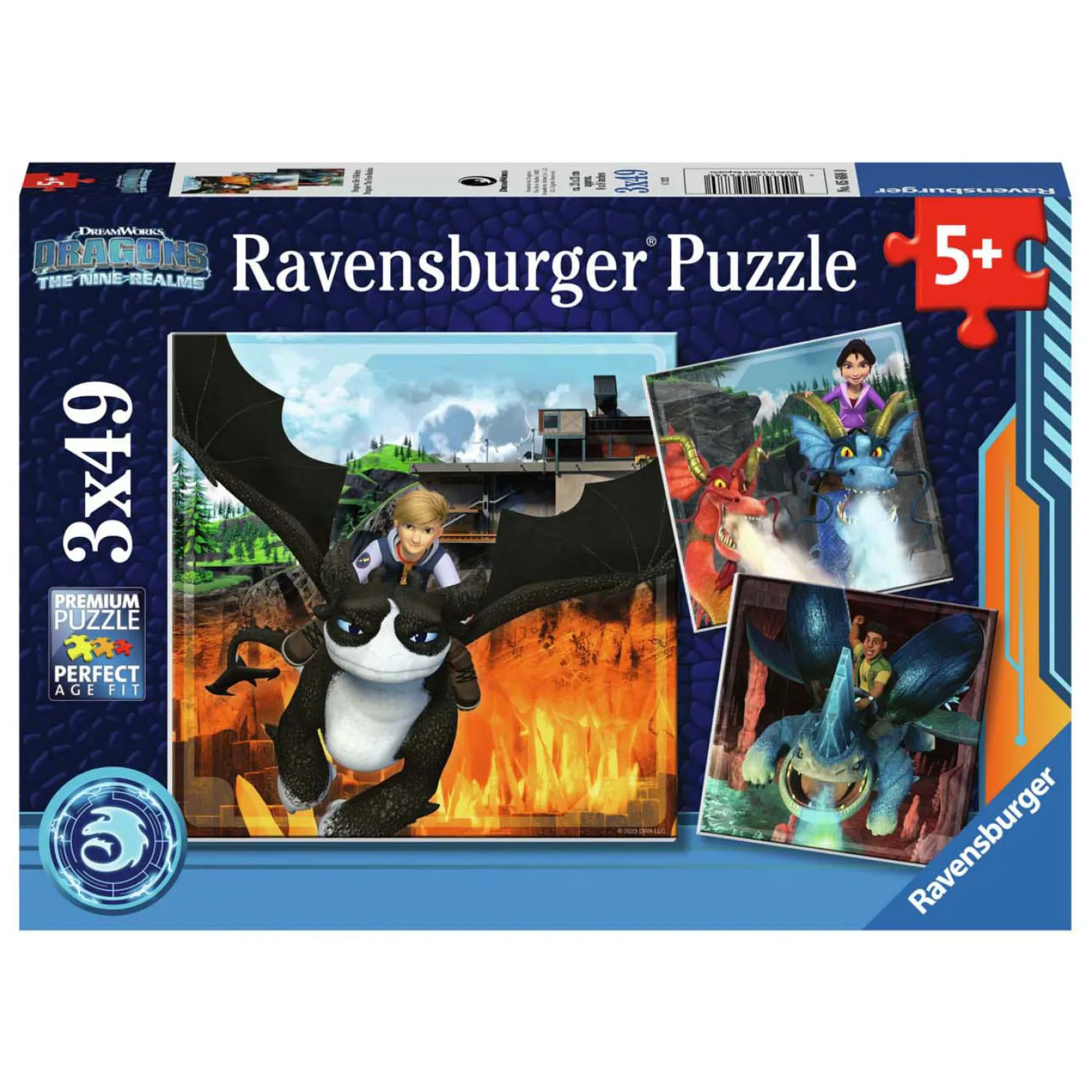 Ravensburger Dragons The Nine Realms Legpuzzel, 3x49st.