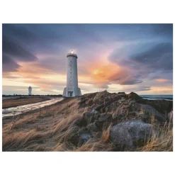Ravensburger Legpuzzel Prachtige Lucht Boven de Vuurtoren van Akranes Ijsland, 1500st.
