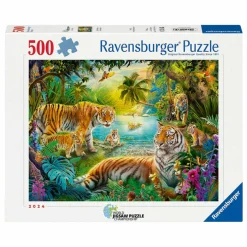 Ravensburger Legpuzzel Tijgerfamilie in de Oase - 500st.