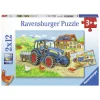 Ravensburger Op de Bouwplaats en Boerderij Puzzel, 2x12st.