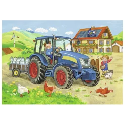Ravensburger Op de Bouwplaats en Boerderij Puzzel, 2x12st.
