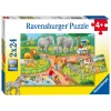 Ravensburger Puzzel Een dag in de Dierentuin, 2x24st.