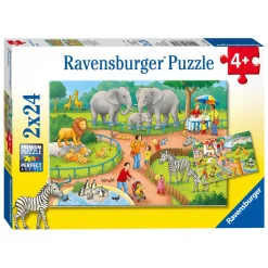 Ravensburger Puzzel Een dag in de Dierentuin, 2x24st.