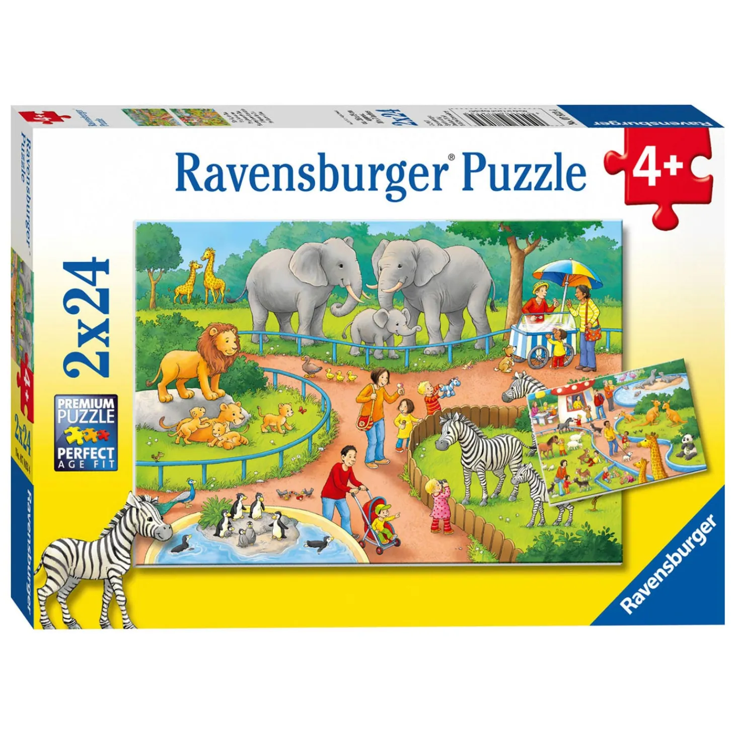 Ravensburger Puzzel Een dag in de Dierentuin, 2x24st.