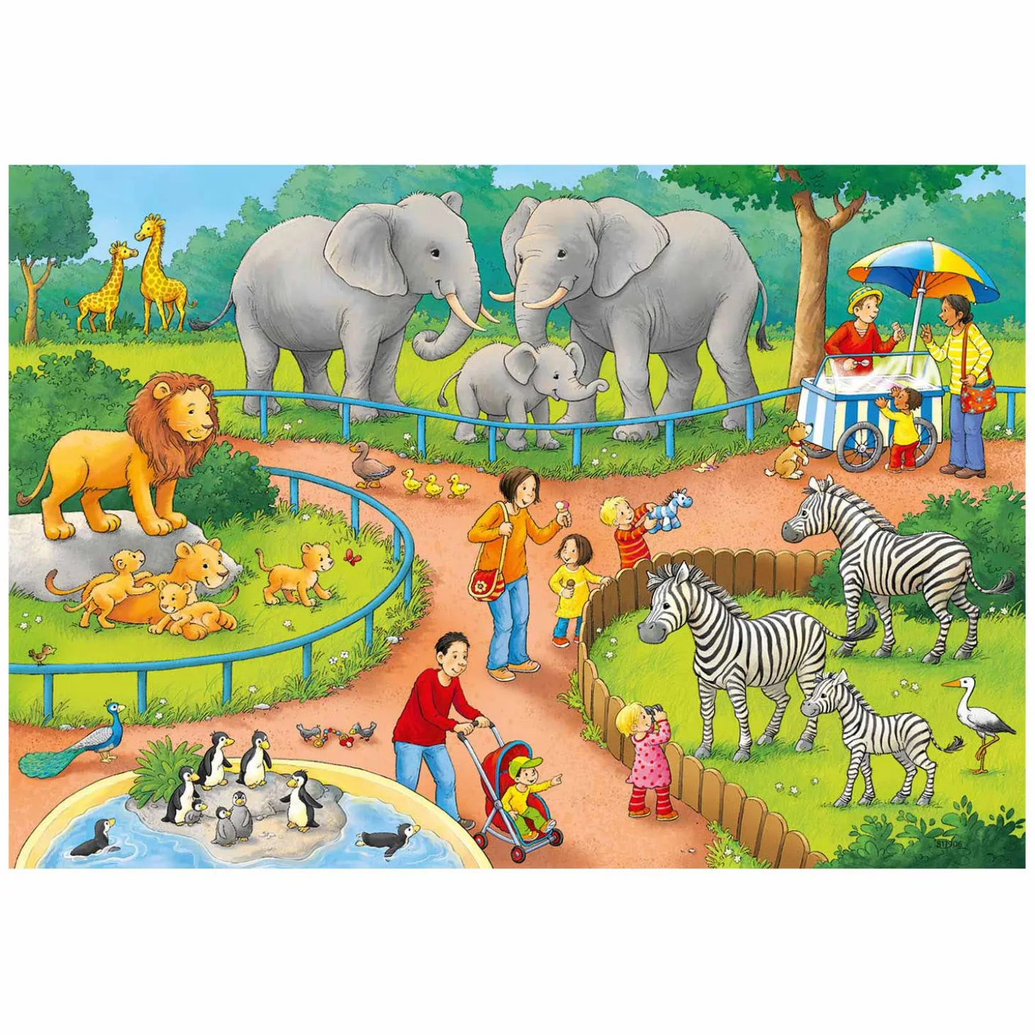 Ravensburger Puzzel Een dag in de Dierentuin, 2x24st.
