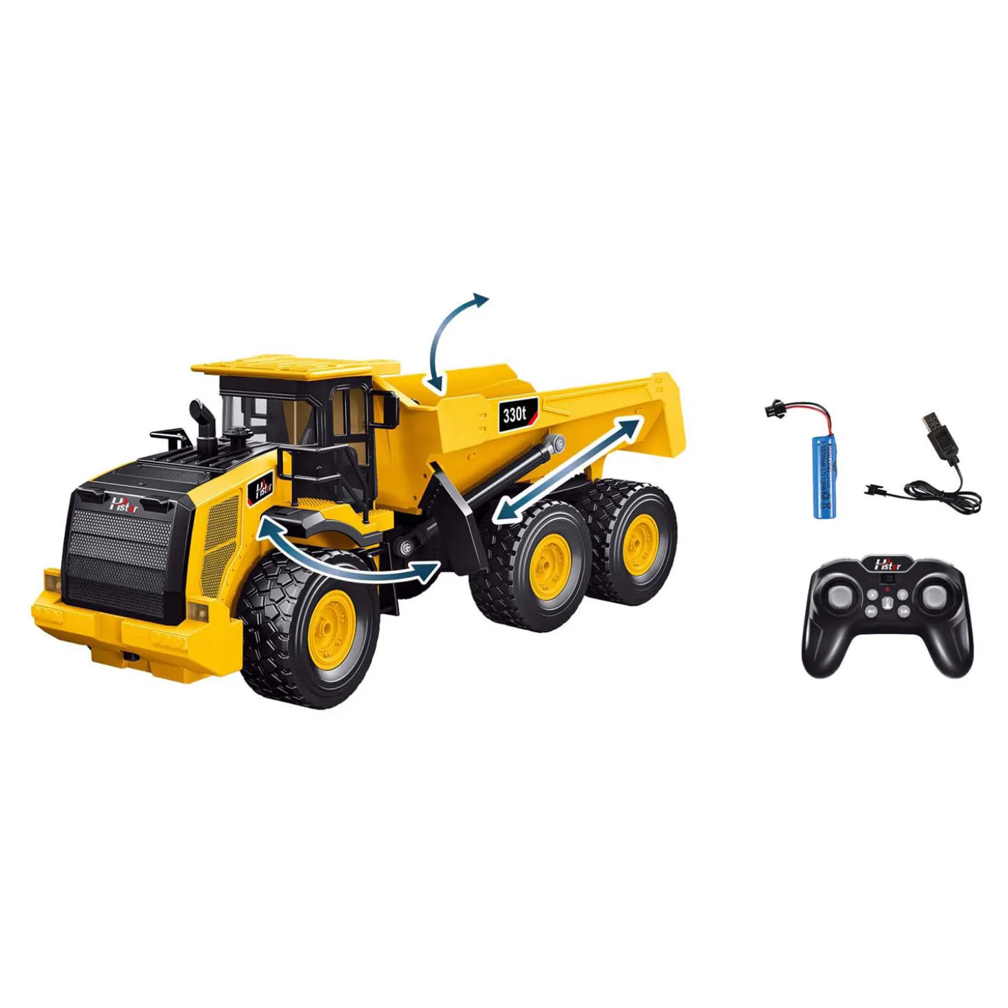 RC Bestuurbare Constructietruk Oplaadbaar met Licht en Geluid