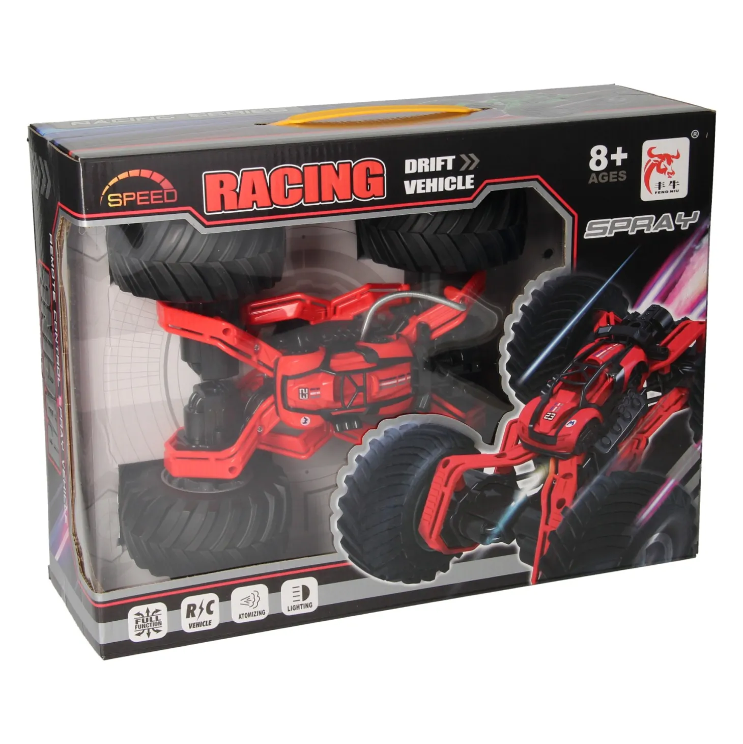 RC Race Monstertruck met Rookfunctie - Rood