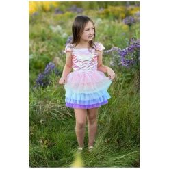 Regenboog Tutu Verkleedjurk, Roze, 5-6jr
