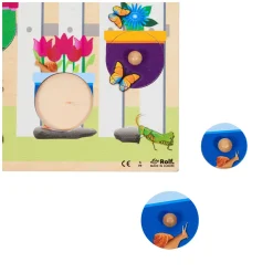 Rolf - Houten Noppenpuzzel Bloemen, 10st.