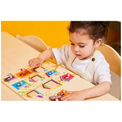 Rolf - Houten Noppenpuzzel Vogelhuisjes, 10st.