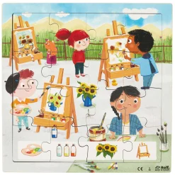 Rolf - Houten Noppenpuzzel Serie Kunst, Set van 3