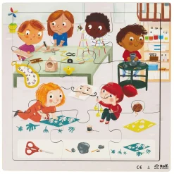 Rolf - Houten Noppenpuzzel Serie Kunst, Set van 3