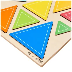 Rolf - Relief Houten Vormenpuzzel Ontdek Driekhoeken, 10st.