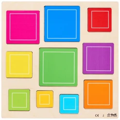 Rolf - Relief Houten Vormenpuzzel Ontdek Vierkanten, 10st.