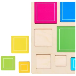 Rolf - Relief Houten Vormenpuzzel Ontdek Vierkanten, 10st.