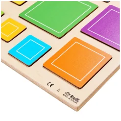 Rolf - Relief Houten Vormenpuzzel Ontdek Vierkanten, 10st.