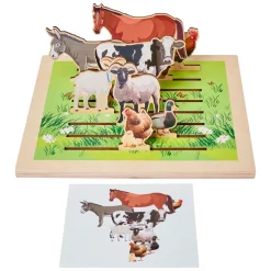 Rolf More - Houten Puzzelplank Boerderij, 8st.