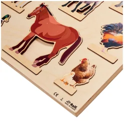 Rolf More - Houten Puzzelplank Boerderij, 8st.