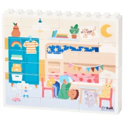 Rolf More - Houten Verticale Blokpuzzel Slaapkamer - 28st.