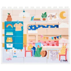 Rolf More - Houten Verticale Blokpuzzel Slaapkamer - 28st.