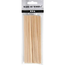 Ronde Knutselstokjes Hout, 20st.