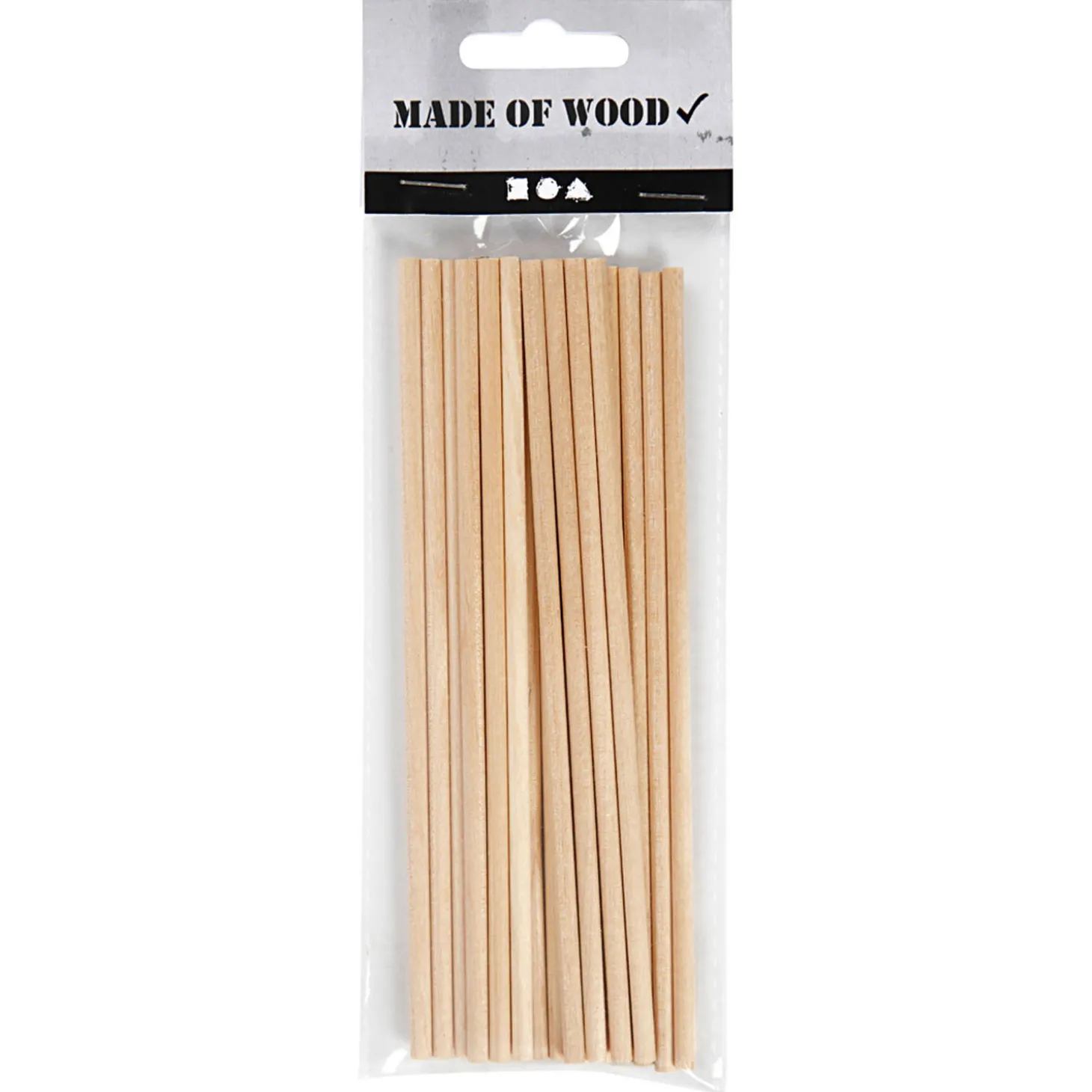 Ronde Knutselstokjes Hout, 20st.