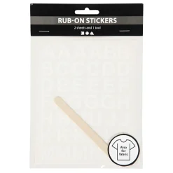Rub-On Stickers Letters en Cijfers Wit, 2 Vellen