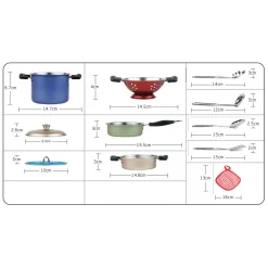 RVS Pannenset met Toebehoren, 11dlg.