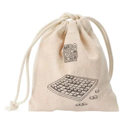 Schaak- en Damspel Hout in Katoenen Zak