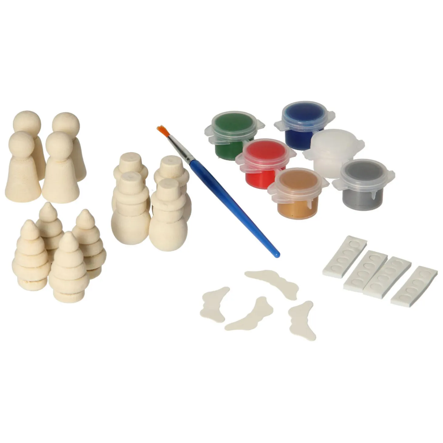 Schilder je eigen Houten Kerstfiguren, 12st.