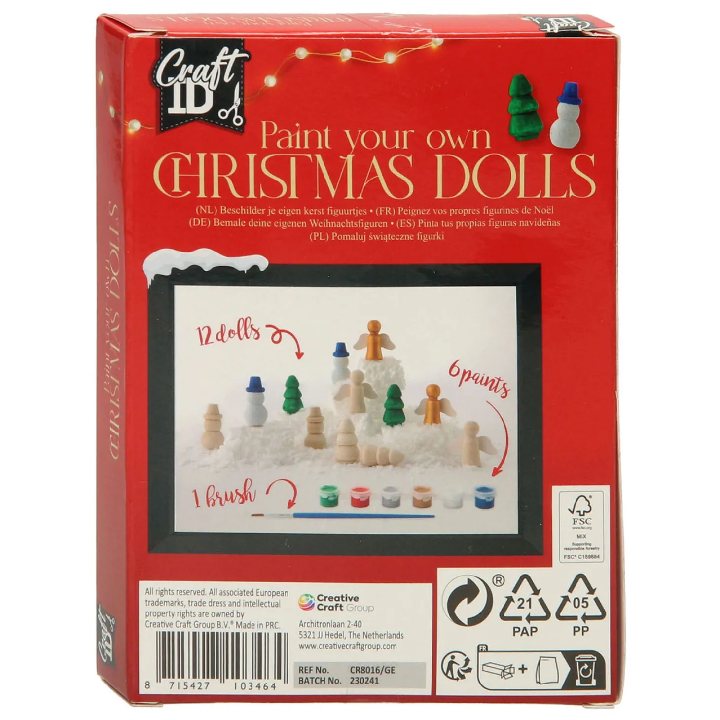 Schilder je eigen Houten Kerstfiguren, 12st.