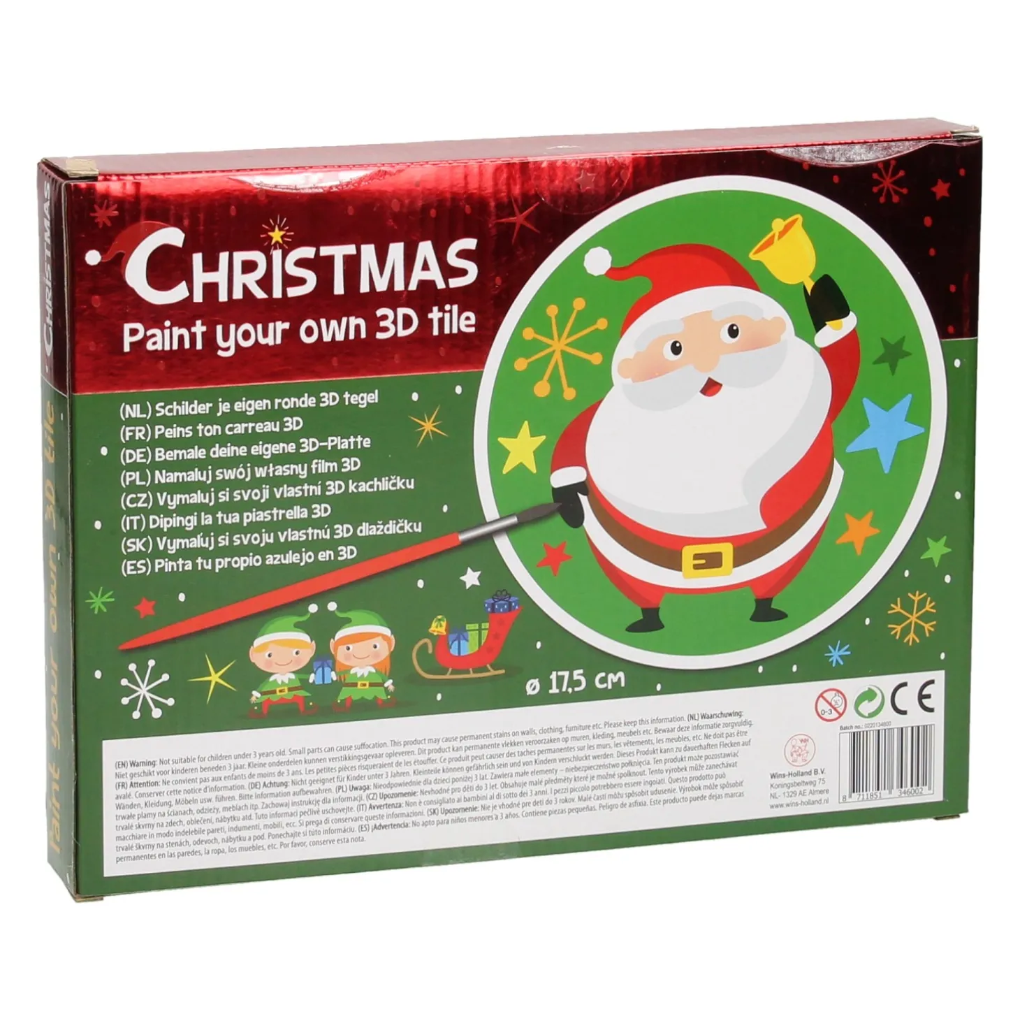 Schilder je eigen Kerst 3D-tegel