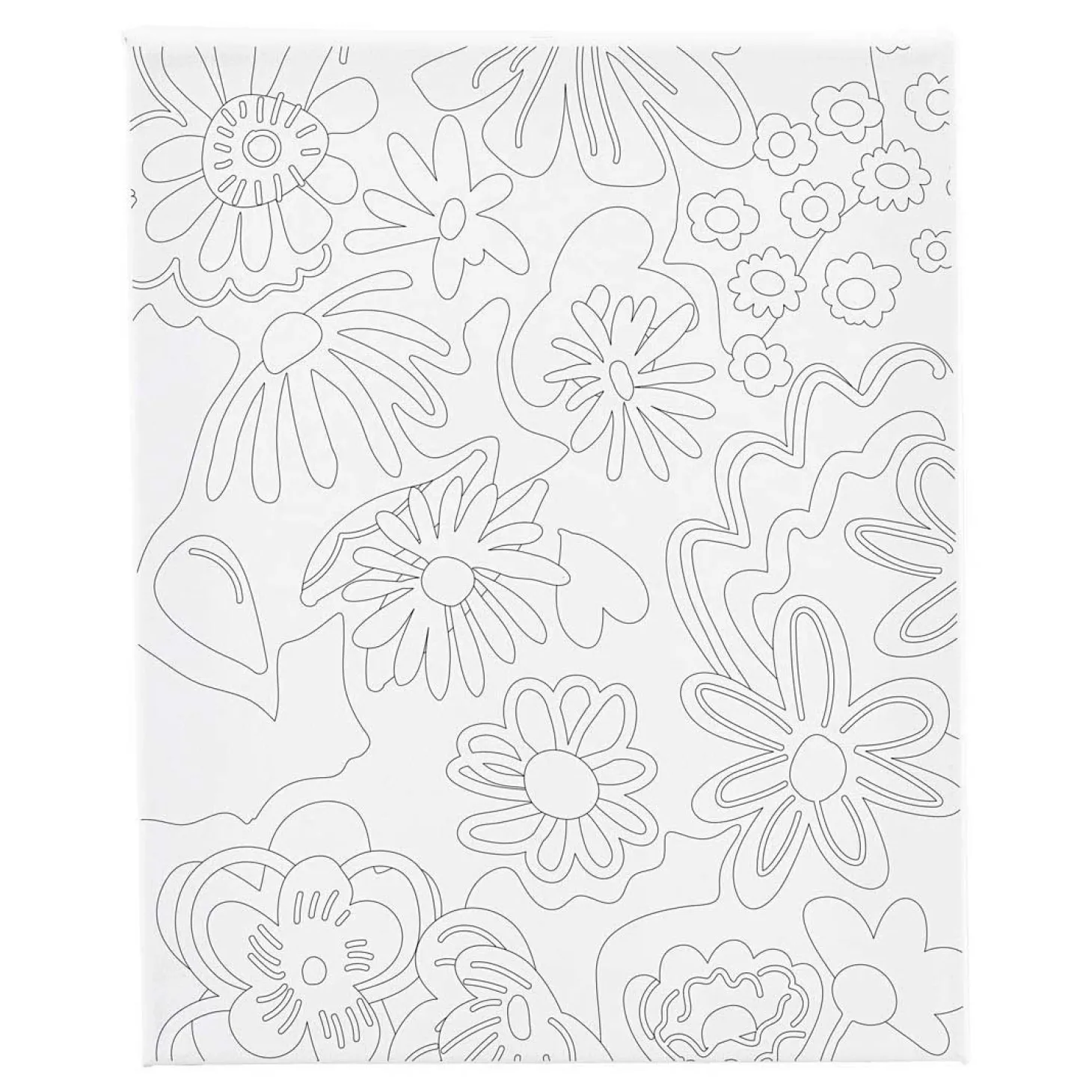 Schildercanvas met Print Bloemen - 24x30cm