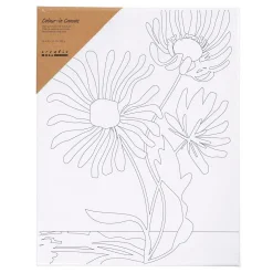 Schildercanvas met Print Grote Bloemen - 24x30cm