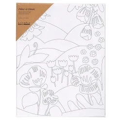 Schildercanvas met Print Bloemenlandschap - 24x30cm