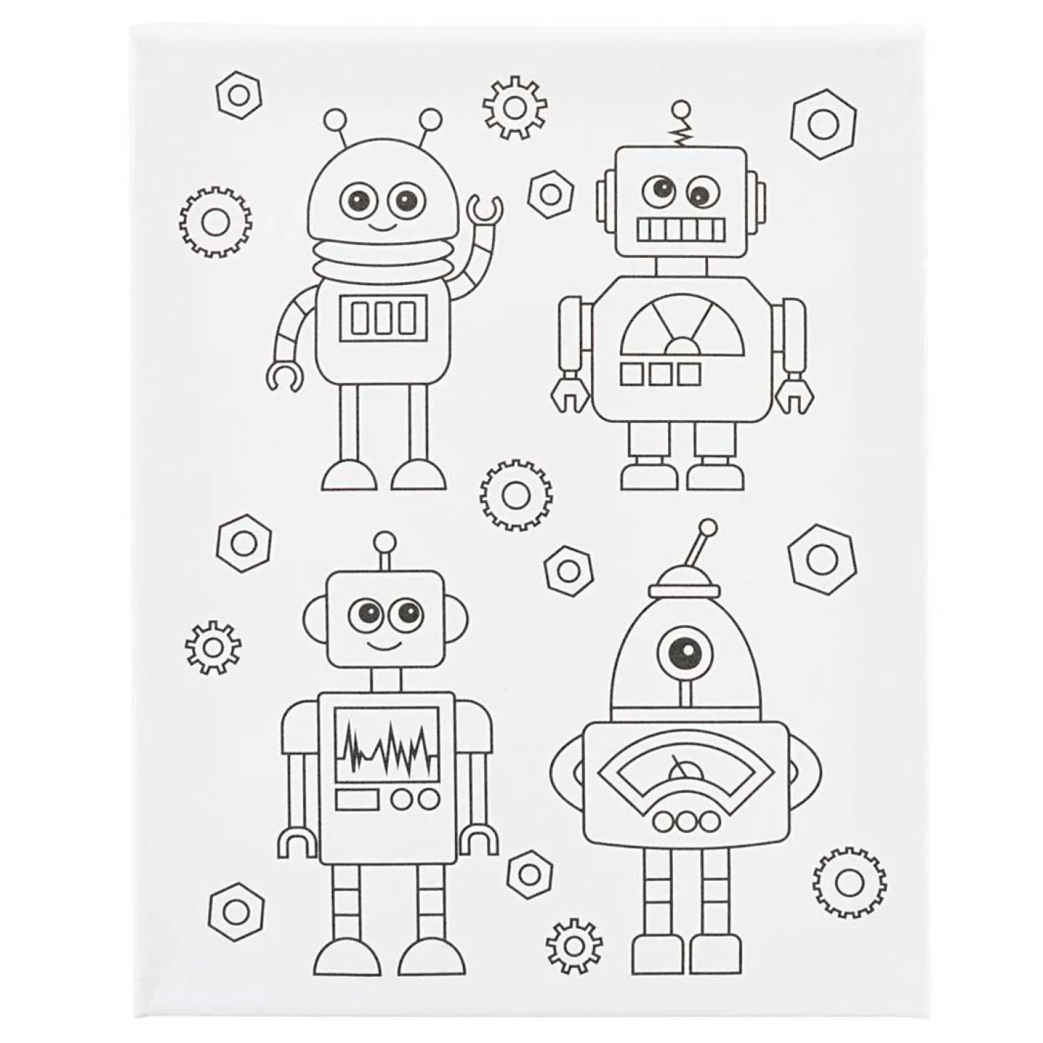 Schildercanvas met Print Robots - 24x30cm