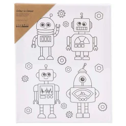Schildercanvas met Print Robots - 24x30cm