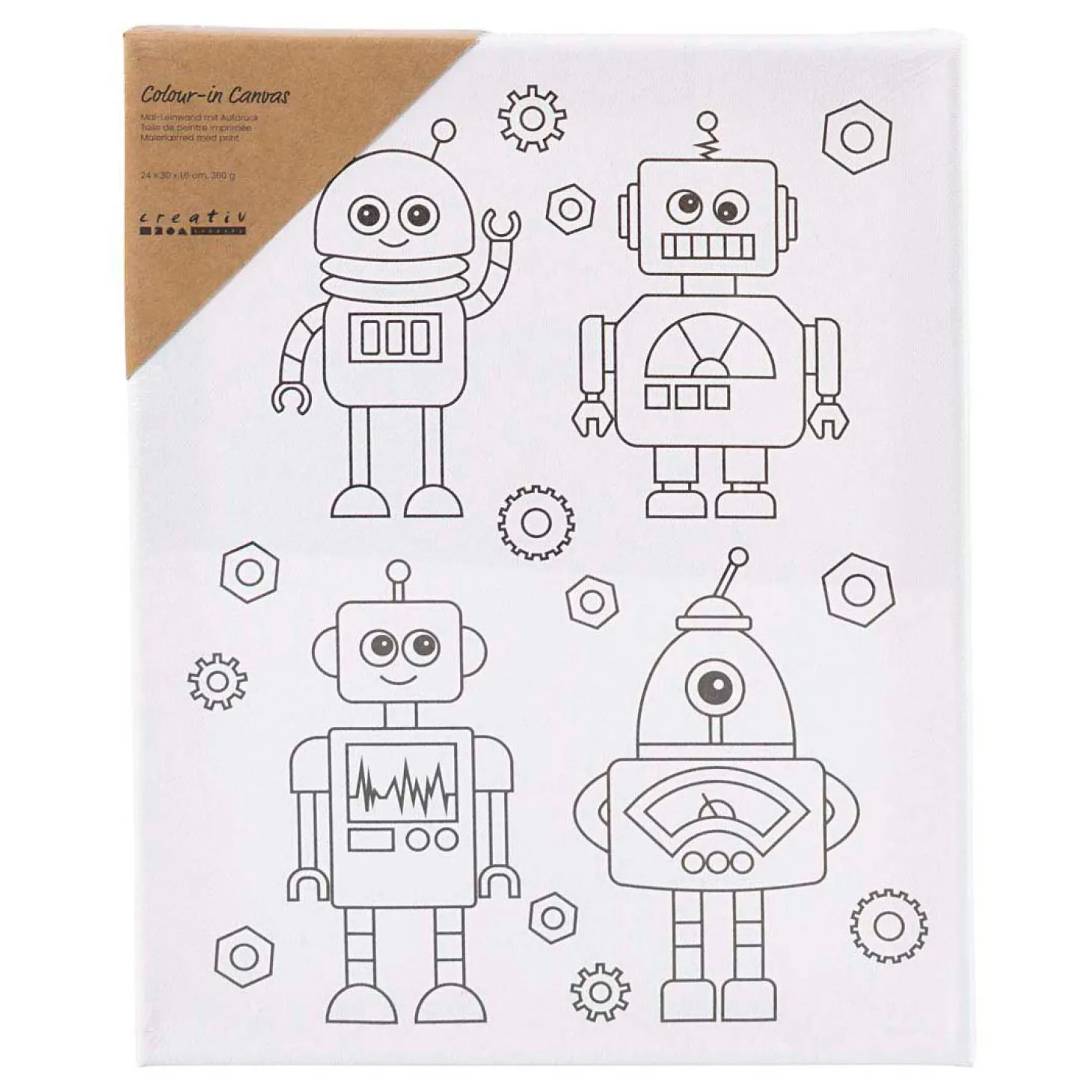 Schildercanvas met Print Robots - 24x30cm
