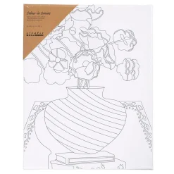 Schildercanvas met Print Boeket in Vaas - 24x30cm