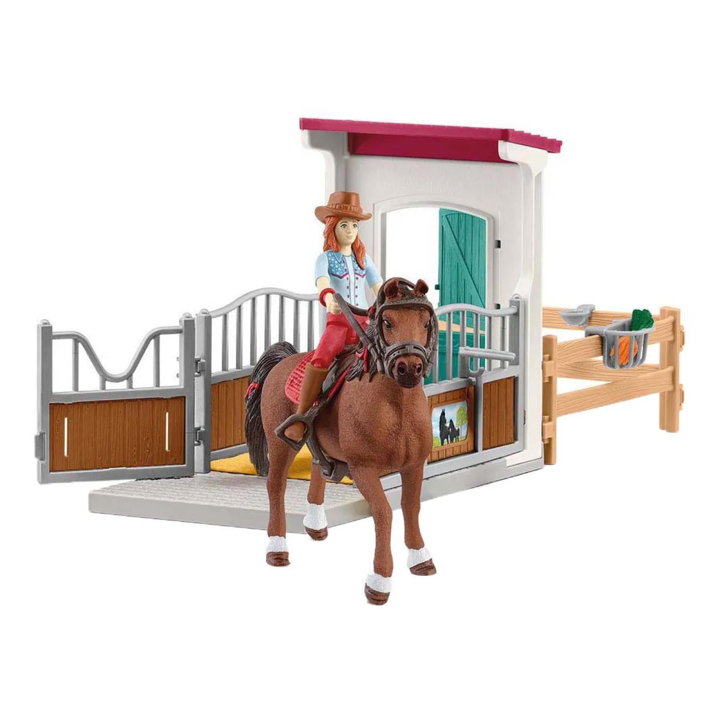 schleich HORSE CLUB Paardenbox met Hannah en Cayenne 42710