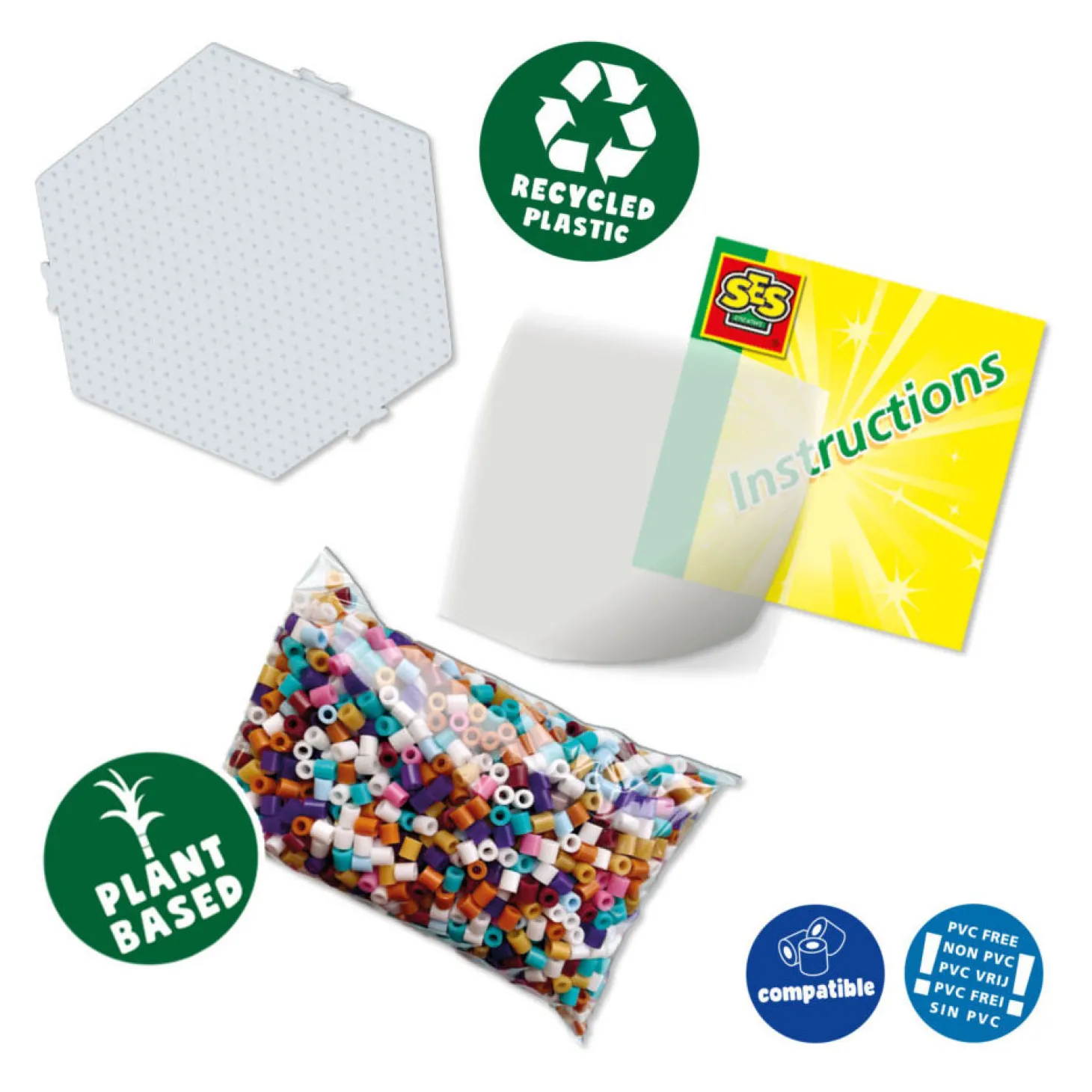 SES Green Beedz - Strijkkralenset Bosdieren