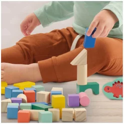 SES Houten Bouwblokken Dino's, 50st.