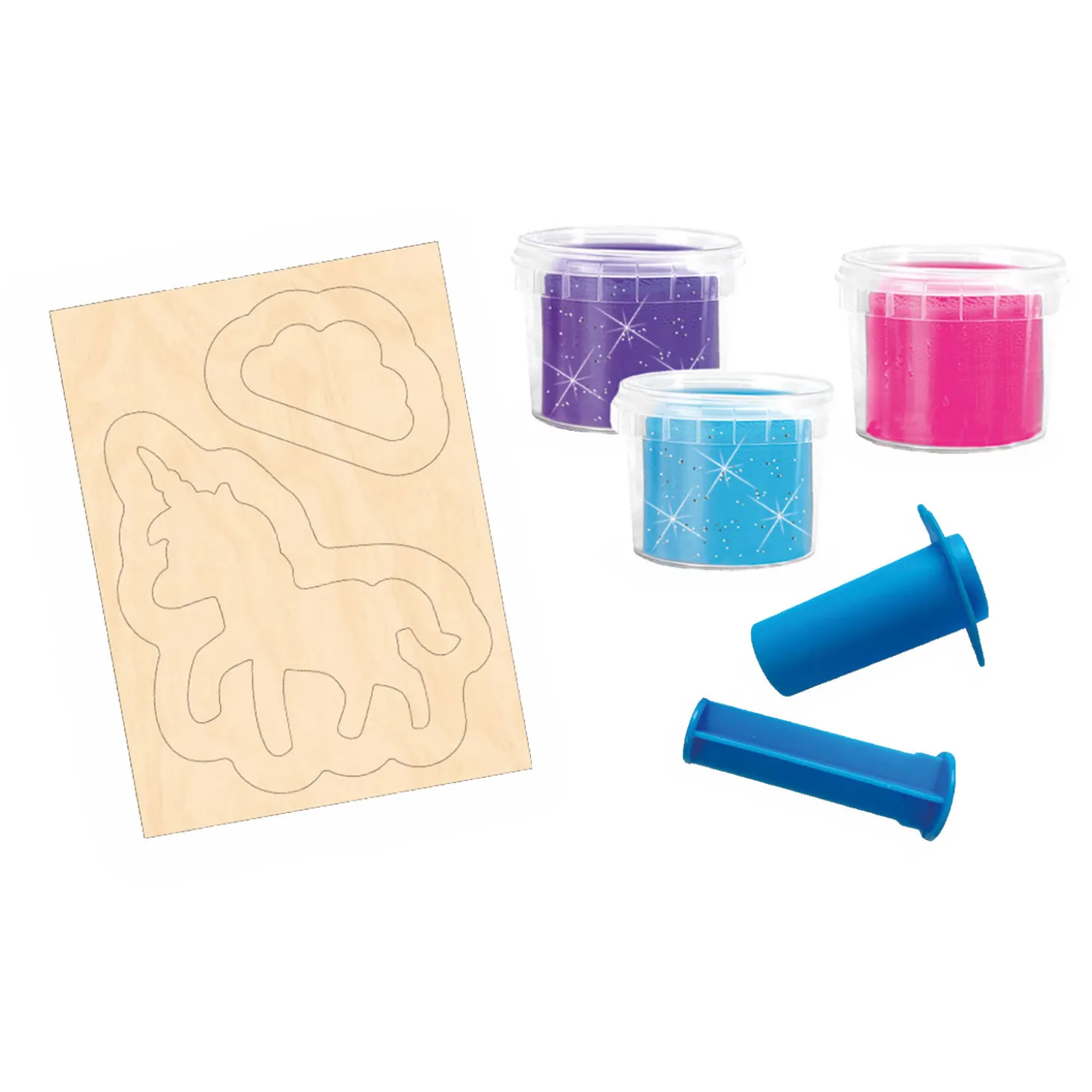 SES Klei - Unicorns Neon Glitter - 3 Kleipotjes