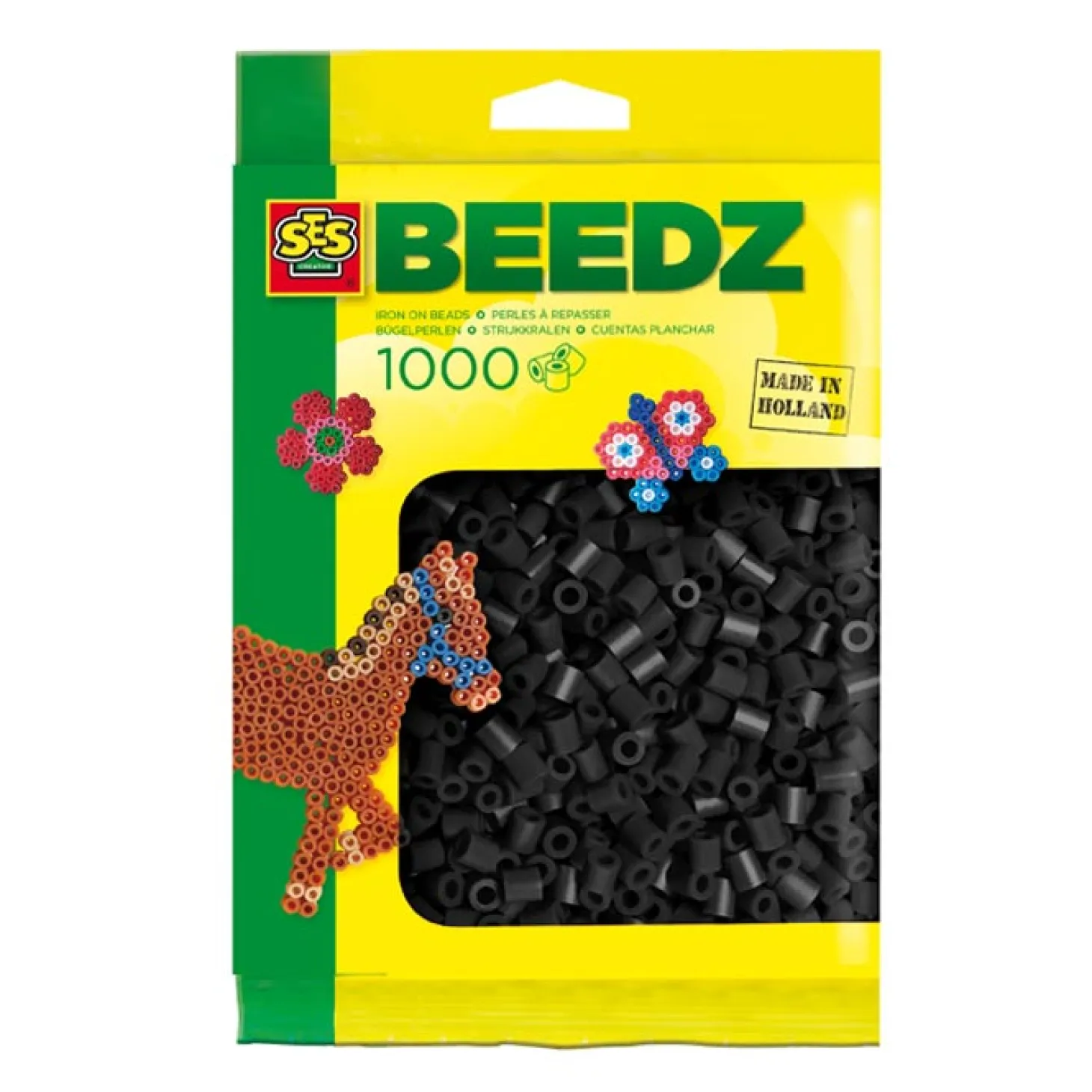 SES Strijkkralen - Zwart, 1000st.