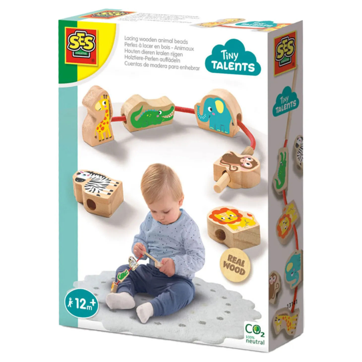 SES Tiny Talents Houten Dierenkralen Rijgen