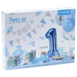 Set Feestversiering 1e Verjaardag - Blauw/Jongen, 9dlg.