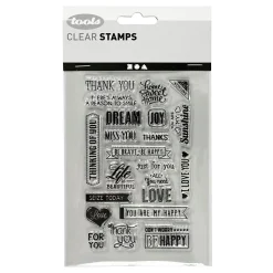 Silicone Stempels Engelse Tekst. 1 Vel